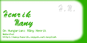 henrik many business card